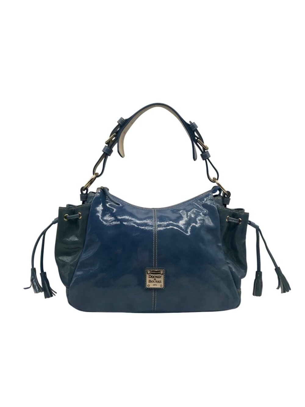 Dooney & Bourke Sky Blue Patent Leather 1975 Collection Shoulder Bag